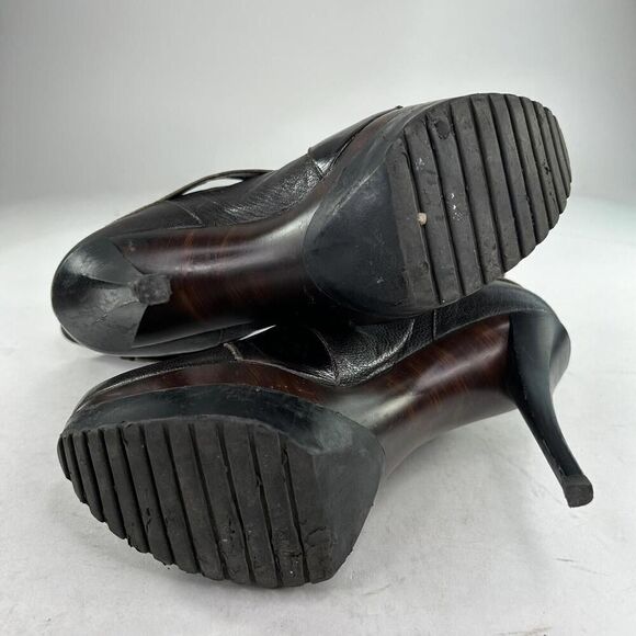 Stuart weitzman holdon Brown shark nappa Booties US 7 M High Heels Buckles Boots - Picture 10 of 12